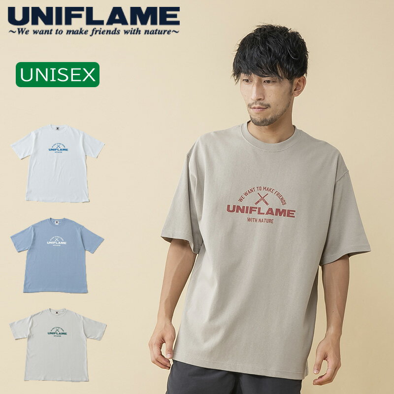 ユニフレーム(UNIFLAME) 9.1オンス マグナムウェイト STプリント Tシャツ M アシッドカーキ URNT-13