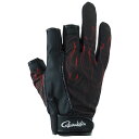 がまかつ(Gamakatsu) ストレッチフィッシンググローブ(炎柄/3本切) GM7292 ブラック M 57292
