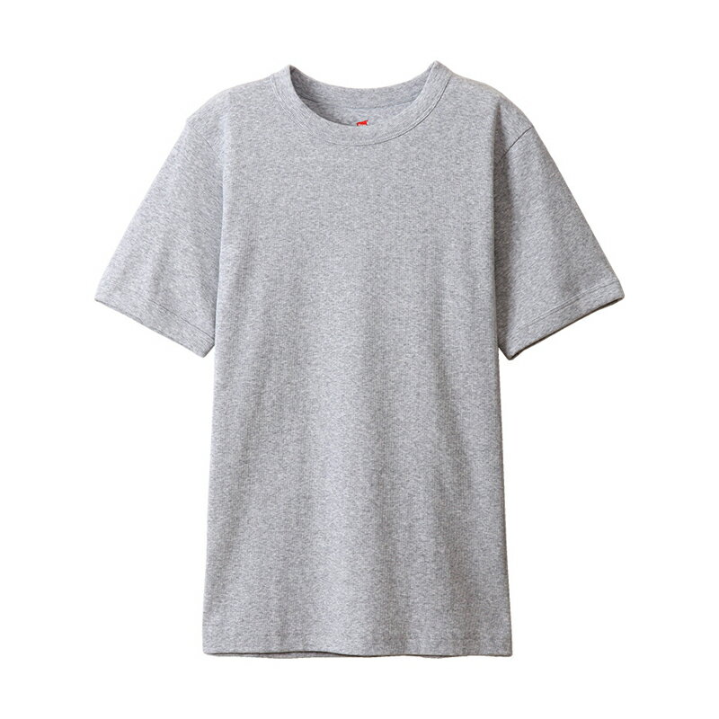 Hanes(ヘインズ) ビーフィー リブ Tシャツ M ヘザーグレー HM1R103