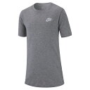 NIKE(ナイキ) YTH EMB フューチュラ 半袖Tシャツ ジュニア/キッズ スポーツ/カジュアル 160cm (063)ダークグレーヘザー×(ホワイト) NJP-AR5254