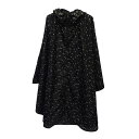 Actual PRODUCTS(アクチュアルプロダクツ) レインウェア 総柄レインポンチョ ブラック(90) 06003209