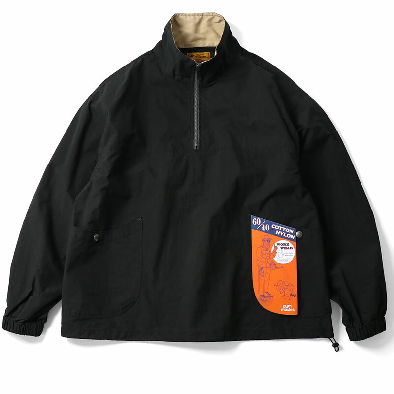 gym master(ジムマスター) ロクヨンクロス ハーフムーン ポケット ハーフジップ M 05(ブラック) G233741