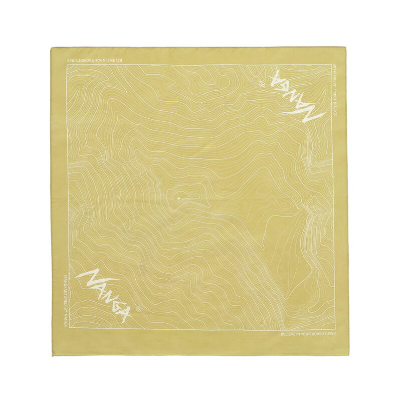 ʥ(NANGA) 24ղơNANGA PARBAT CONTOUR MAP BANDANNA FREE MUSTARD NA2253-3F503