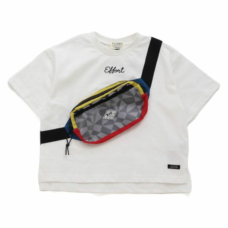 F.O.KIDS(エフ・オー・キッズ) 【24春夏】Kid's ボディバッグ ドッキング Tシャツ キッズ 120cm オフホワイト R307104