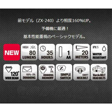 ZEXUS(ゼクサス) ZX-S240 最大80ルーメン 単三電池式 ZX-S240