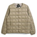 タイオン(TAION) クルーネックボタンインナーダウンジャケット メンズ S KHAKI TAION-104