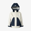 HELLY HANSEN(ヘリーハンセン) キッズ スカンザレインジャケット 150 アイボリー×Oネイビー・IO(25春夏) HJ12500