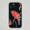 スマホケース / 伊藤 若冲「花鳥版画図-櫟に鸚哥図 (クヌギにインコ) (1771)」 iPhone 全機種対応 14 13 12 11 SE Pro Max Plus mini ケース カバー 若冲 インコ いんこ 鳥 小鳥 動物 アニマル 日本画 和風 和モダン 絵画 アート レトロ マット ペア 個性的 おもしろ