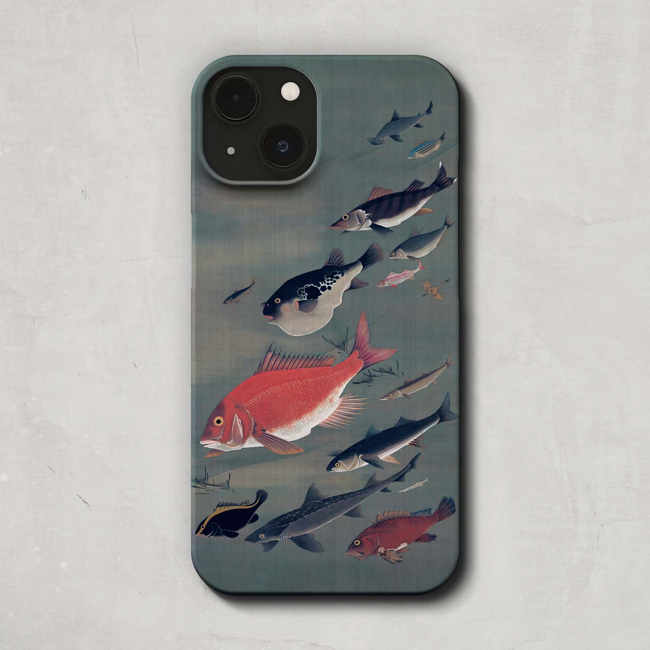 スマホケース / 伊藤 若冲「群魚図 (1766頃)」 iPhone 全機種対応 17 16 15  ...