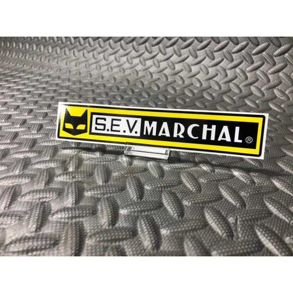 栃木発★ SEV MARCHAL 正規品 マーシャル ロゴステッカー 160mm ×30mm 黒 黄 ブラック イエロー シール ..