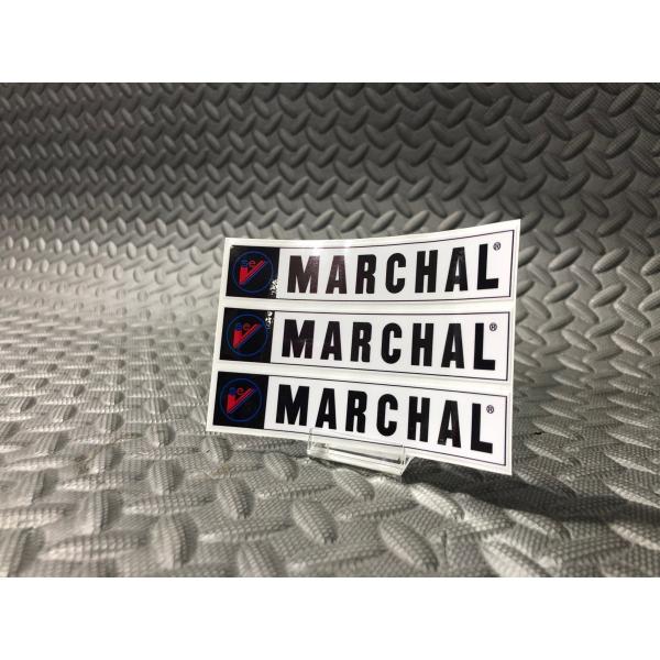 樂天商城 - ★ マーシャル SEV MARCHAL 正規品 ステッカー ブロゴタイプ ホワイト 小 3枚組み 120mm × 24 mm 白 黒 赤 青 検) 耐候 野外 使用可 フェンダー ロケット カウル ガラス スクリーン Marchal シビエ ルーカス ロゴ CIBIE デカール シール Bosozoku style Kaido racer