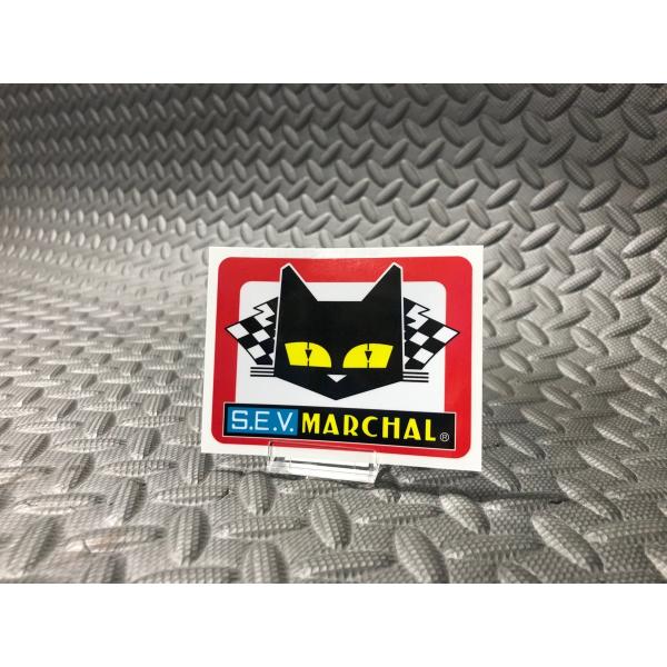 栃木発★ マーシャル SEV MARCHAL 正規品 ステッカー 赤 四角 83mm × 62mm シール 検) 耐候 野外 使用可 フェンダー ロケット カウル ガラス スクリーン 等 シール Marchal シビエ ルーカス ロゴ CIBIE デカール シール Bosozoku style Kaido racer