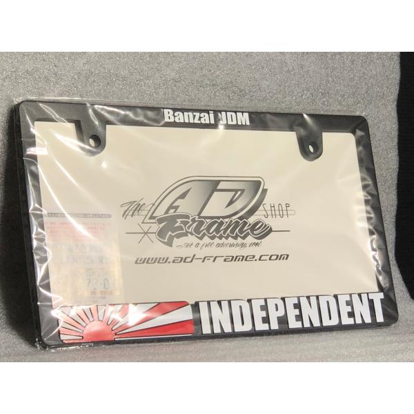 店頭在庫有★日本 サイズ★ 車検対応 ★ Raised Banzai ライセンス プレート フレーム KG204 バンザイ 万歳 検) ムーンアイズ ナンバーフレーム 枠 License Plate Frame かっこいい かわいい アメリカン プリウス アクア ジムニー ハイエース プロボックス L700 アルト ミニ