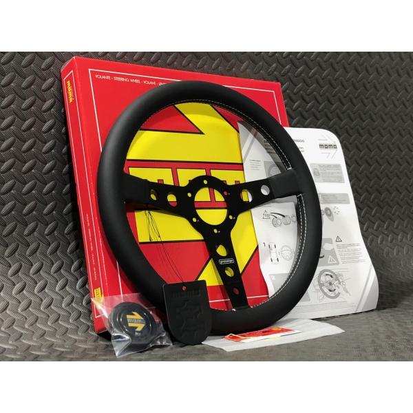 栃木発★在庫有★ MOMO ★ モモ ステアリング PROTOTIPO BLACK プロトタイプ 黒 ブラック スポーク P-1 レザー 350 Φ 検) 35 φ パイ mm スカイライン シルビア 86 チェイサー ローレル RX-7 FC FD ロードスター Z セリカ スープラ インプレッサ ランサー エボ ジムニー R