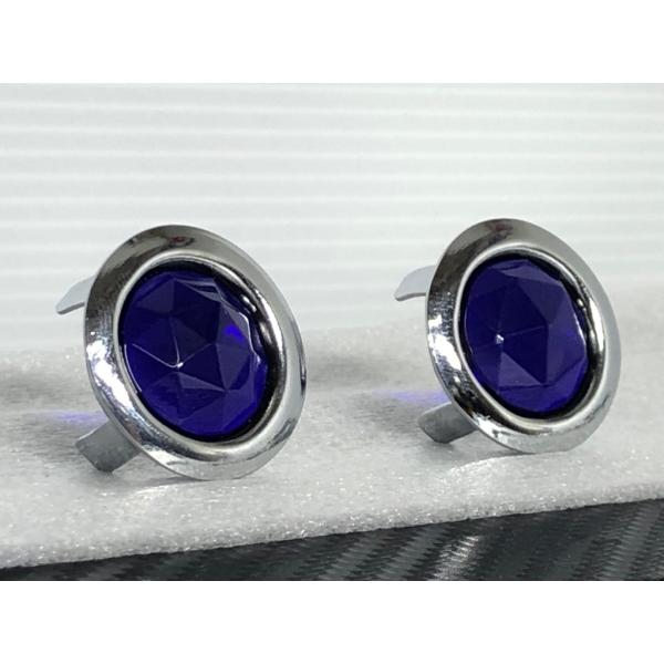 栃木発 在庫有★ グラス ブルー ドット 左右 2個 セット 検) ランプ や ケース 等に穴開けて取付 ナイト..