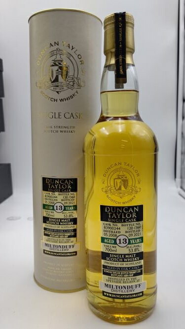 ダンカンテイラー シングルカスク ミルトンダフ 2008 13年 53.8° 700ml【限定品:専用カートン入】DUNCAN TAYLOR SINGLE CASK MILTONDUFF 2008 13Y 53.8% 700ml SINGLE MALT SCOTCH WHISKY