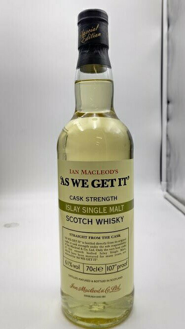 イアン マクロード アズ ウィー ゲット イット アイラ シングル モルト カスクストレングス 61° 700ml 【限定品】IAN MACLEOD'S AS WE GET IT ISLAY SINGLE MALT CASK STRENGTH 61° 700ml