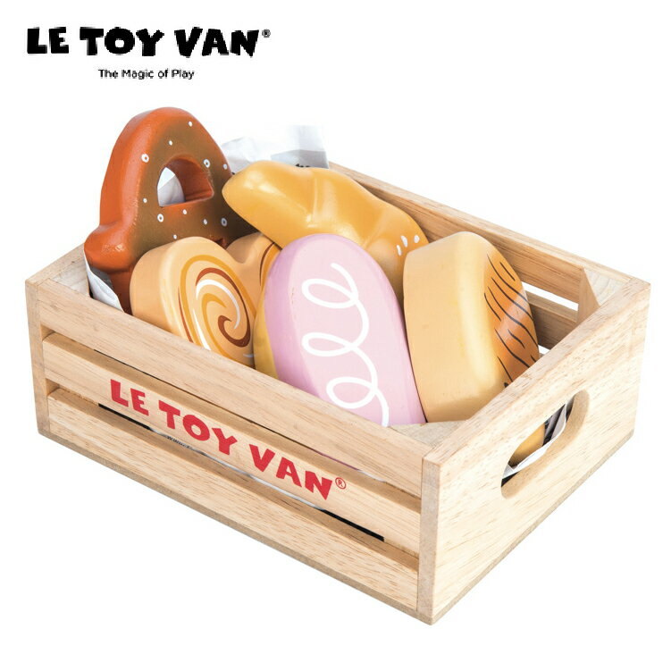 ブランド LE TOY VAN(ルトイヴァン)はイギリス発のおもちゃブランド。ルトイヴァンのおもちゃは色、形、素材、安全性、遊びの楽しさなど全てが考え抜かれたこだわりのデザインです。材料の木材は100%天然かつSFC認証材等のサステナブルな木材を使用し環境に優しく、塗料は食品検査をクリアした安全なものを使用しておりお子様にもやさしいおもちゃです。このブランドのアイテムをもっと見る 商品詳細 「おかいものごっこ　ハニービーマーケット」にぴったり収納できる焼き立てパンセット単体でのおままごとやお店屋さんごっこにもおすすめです。ハニービーマーケットの商品ページはこちら 商品サイズ・重さ 16 x 12 x 6 cm / 0.5 kg 材質 ゴムの木、MDF 備考 ※商品のデザインや仕様、パッケージ等は改良の為、変更となる場合がございます。