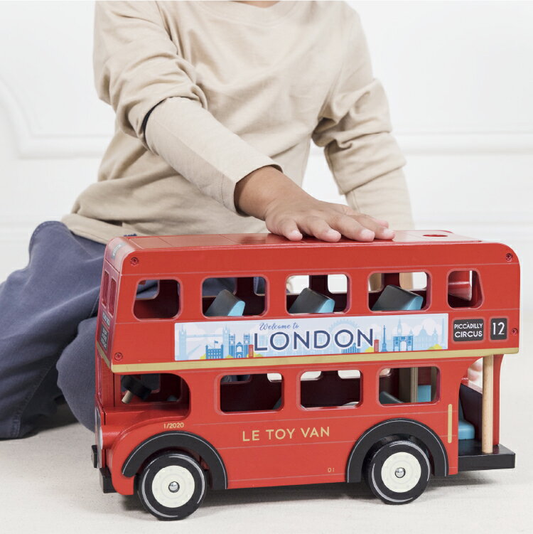 ロンドンバス TV0270 LE TOY VAN ルトイヴァン ルトイバン 木のおもちゃ 木製玩具 かわいい おしゃれ 海外 イギリス クリスマス プレゼント 誕生日 出産祝い 知育玩具 子供 赤ちゃん 男の子 女の子 3