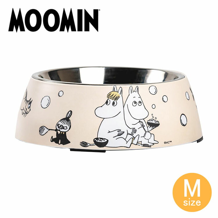 MOOMIN ペットフードボウル M ベージュ MRA150009 フードストッカー 犬 中型犬 大型犬 ペット用食器 水入れ エサ入れ シニア moomin ペット 用品 フードボウル ムーミン グッズ