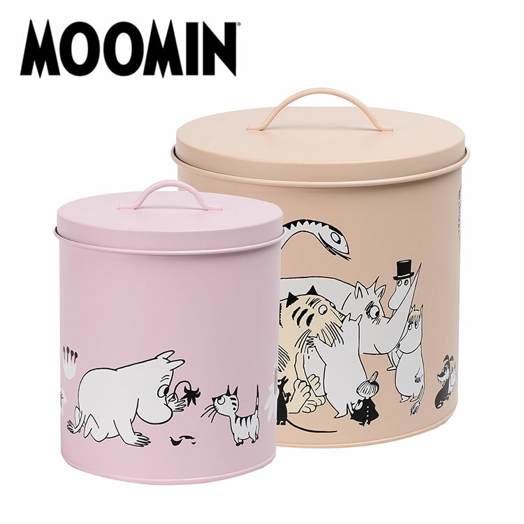 MOOMIN ペットフードジャー 2個セット ピンク＆ベージュ MRA150010 フードストッカー