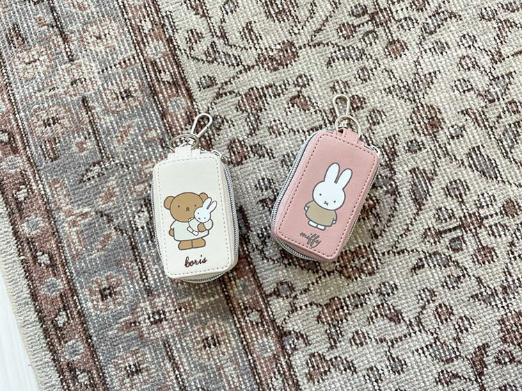 miffy スマートキーカバー2 ミッフィー スマートキー ケース 2個収納 かわいい おしゃれ 車 鍵入れ ピンク カギ ニコット LIC-MF0055 3