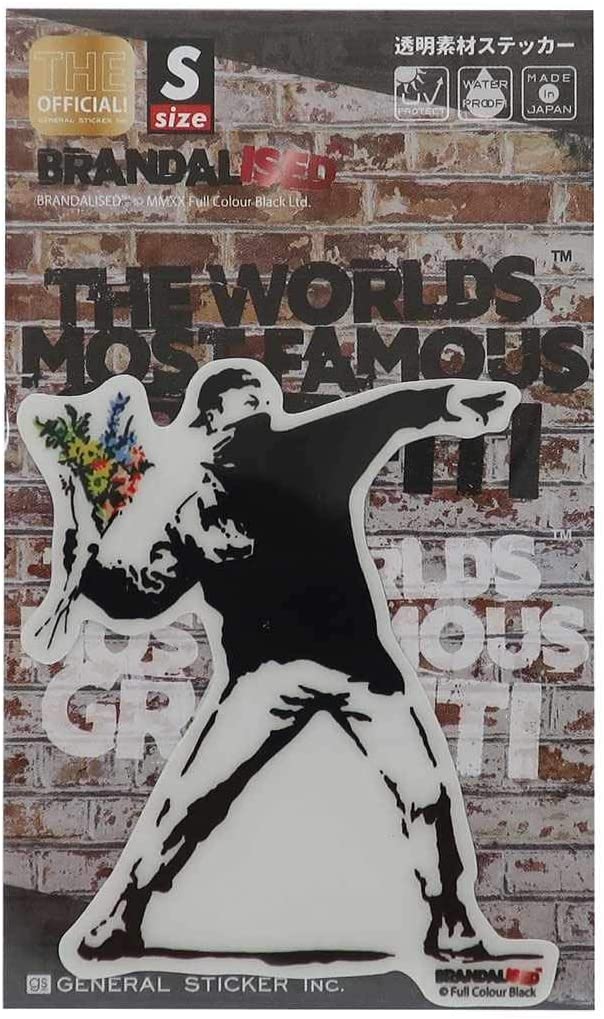 バンクシーの透明ステッカー　シール　Sサイズ【送料無料】(3)