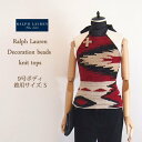 【SALE】【BLUE LABEL by Ralph Lauren】ラルフローレン　ブルーレーベル ビーズデコレーション ニットトップス/RED・BLACK【あす楽対応】セーター