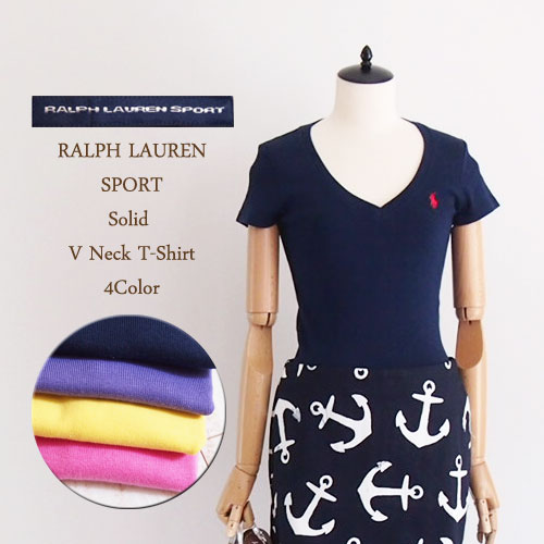 【メール便可】【Ralph Lauren SPORTS】 ラルフローレン スポーツ コットン　ソリッド　Vネック　Tシャツ/4色【あす楽対応】