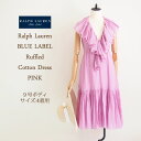 【SALE】【BLUE LABEL by Ralph Lauren】ラルフローレン　ブルーレーベル　フリル　コットンサマーワンピース/PINKPURPLE【あす楽対応】