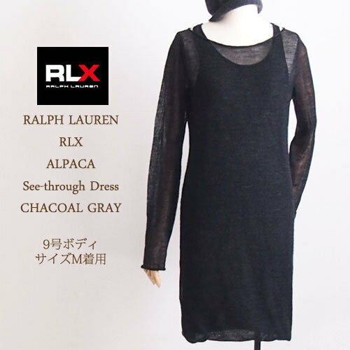 【SALE】【OUTLET】【RLX by Ralph Lauren】ラルフローレン　アールエルエックス　アルパカ　シースルーニット　ワンピース/CHACOAL GRAY【あす楽対応】