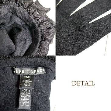 【SALE】【BLACK LABEL by Ralph Lauren】ラルフローレン ブラックレーベル シルク フリル ロンググローブ 手袋/BLACK【あす楽対応】