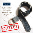 【SALE】【OUTLET】【BLUE LABEL by Ralph Lauren】 ラルフローレン ウォッシュ リネン リングベルト