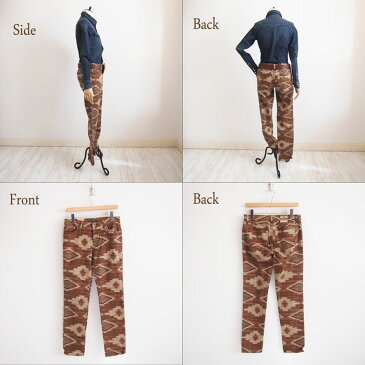 【SALE】【LAUREN JEANS by Ralph Lauren】ラルフローレン　ローレンジーンズ　ネイティブ柄　モダンスキニーパンツ/BROWN【あす楽対応】