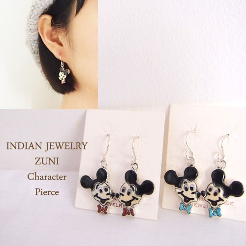 【INDIAN JEWELRY】インディアンジュエリー ZUNI キャラクター ピアス/ミッキーのサムネイル
