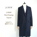 【SALE】【J.CREW】 ジェイクルー メルトン ウール ストライプ トップ コート/NAVY【あす楽対応】