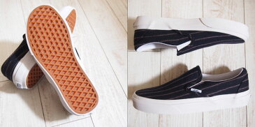 【VANS】FOR J.CREW バンズ CLASSIC SLIPON クラシック ウールストライプ スリッポン/NAVY