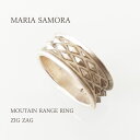 }A T }EeW Vo[ O MARIA SAMORA STERLING SILVER MOUNTAIN RANGE RING/ZIG ZAG