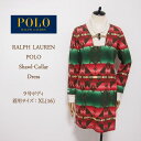 ラルフローレン 【SALE】ラルフローレン ポロ キッズ ガールズ ネイティブ柄 スウェット ワンピース/レッド/グリーンPOLO by Ralph Lauren Dress