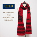 ラルフローレン マフラー（レディース） ラルフローレン ポロ ネイティブ ウール ロング マフラー ストール/レッド/ブラックPOLO by Ralph Lauren Wool Sotle