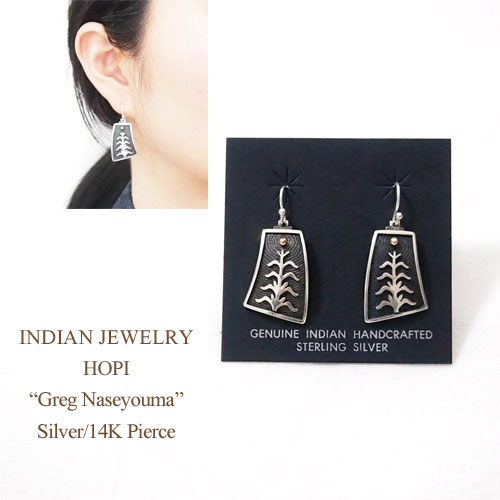 ピアス インディアンジュエリー ホピ "Greg Naseyouma" コーンツリー ピアスINDIAN JEWELRY HOPI Pierce