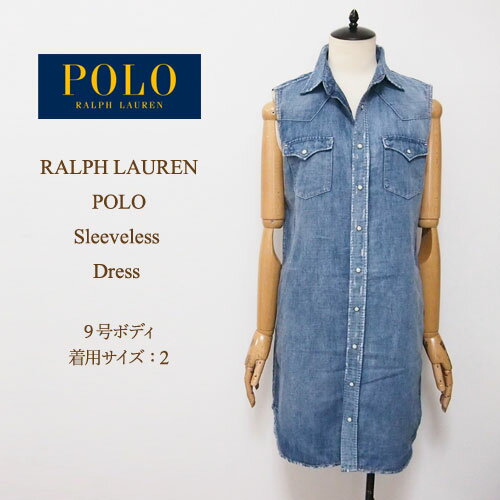 ラルフローレン ポロ レディース ダメージデニム ノースリーブ ワンピース・チュニック/インディゴPOLO by Ralph Lauren Dress