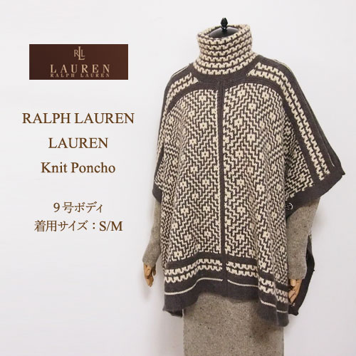 ラルフローレン ローレン レディース ウール混合 ニット ポンチョ/ブラウンLAUREN by Ralph Lauren Poncho