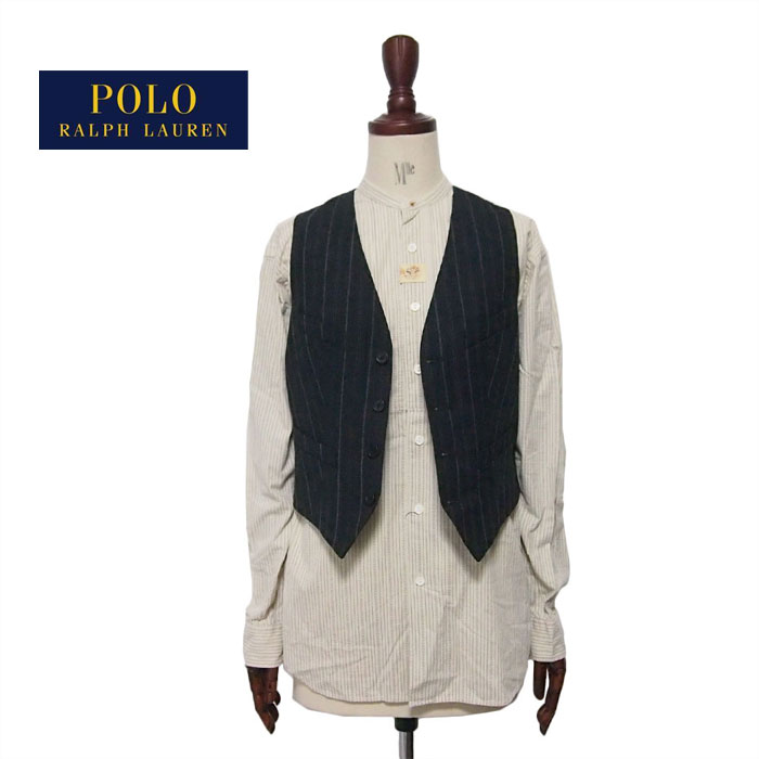 ラルフローレン ポロ レディース ストライプ ベスト/チャコールグレーPOLO by Ralph Lauren Vest