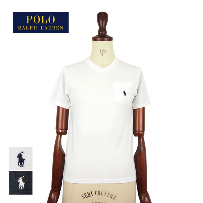 ポロ ラルフローレン キッズ ボーイズ ワンポイント ポケット付 Vネック 半袖Tシャツ POLO Ralph Lauren レディース メンズ 対応サイズ