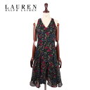 ラルフローレン ラルフローレン ローレン レディース 花柄 シフォン ノースリーブ ワンピース ドレス/ブラックLAUREN by Ralph Lauren Dress