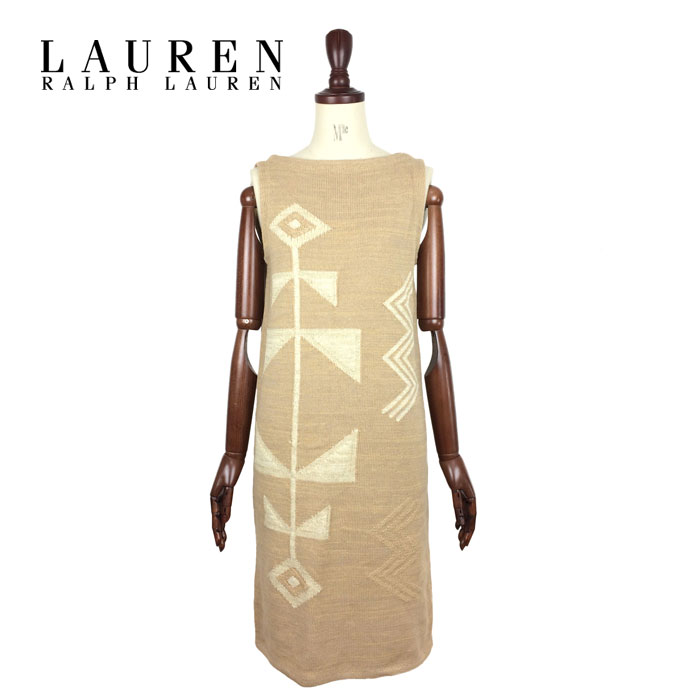 ラルフローレン ラルフローレン ローレン レディース ネイティブ ニット ワンピース/ベージュLAUREN by Ralph Lauren Dress