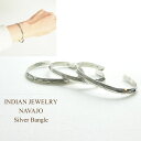 インディアンジュエリー ナバホ スタンプ シルバー バングルINDIAN JEWELRY NAVAJO Silver Bangleメール便可 1