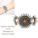 インディアンジュエリー ズニ Philander Gia ニードルポイント ターコイズ シルバー バングルINDIAN JEWELRY ZUNI Silver Bangle