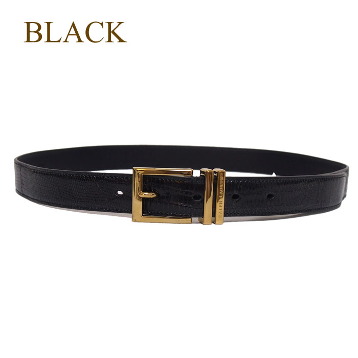 ラルフローレン レディース リザード レザー ベルト/ブラック/レッド/グリーンRalph Lauren Lizard Double Keeper Belt